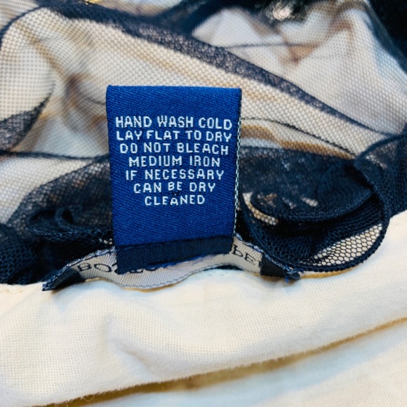 Boston Proper Nude Black Sheer Top Medium WhimsiGoth Fairycore Witchy Stretchy - Picture 14 of 15